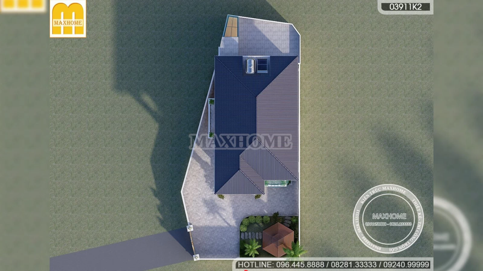 Gợi ý mẫu nhà mái Nhật 2 tầng tân cổ điển mặt tiền 8m | MH02758