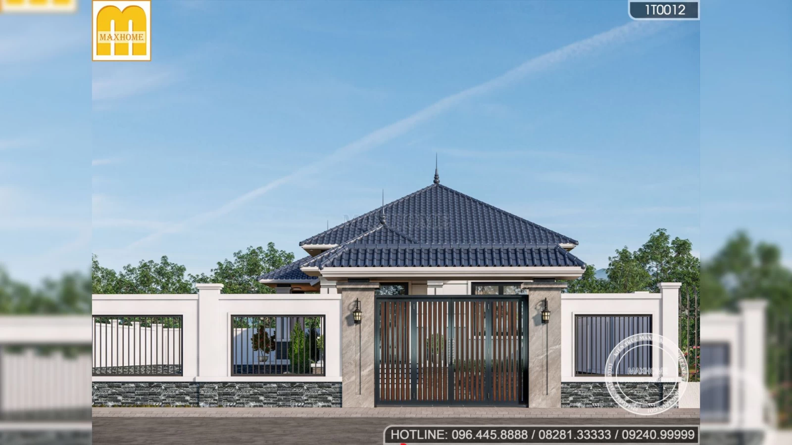 Bản vẽ nhà vườn 1 tầng mái Nhật hiện đại, giá rẻ 2024 | MH02860