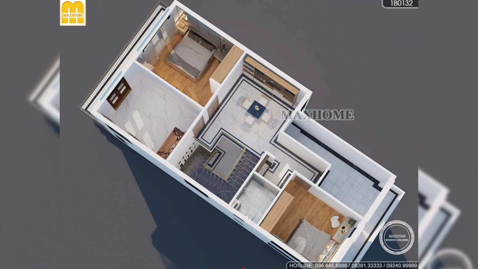 Mẫu nhà hiện đại 2 tầng với 3 phòng ngủ có mức chi phí giá rẻ | MH02845