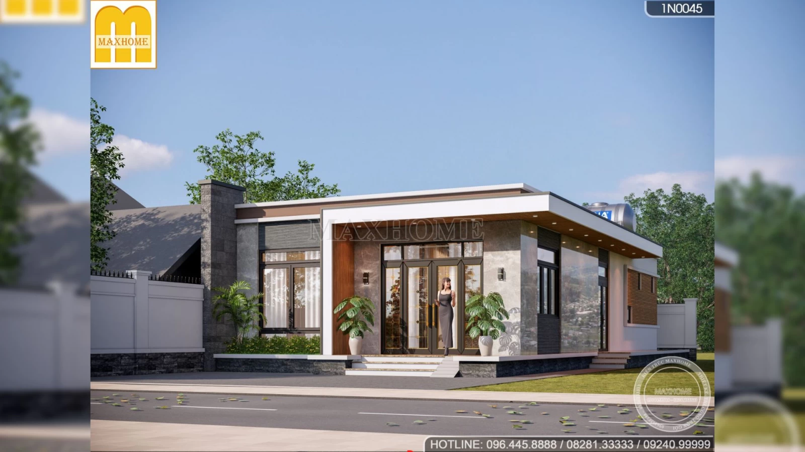 Mẫu nhà mái bằng 1 tầng hiện đại GIÁ RẺ thiết kế HOT 2024 | MH02772