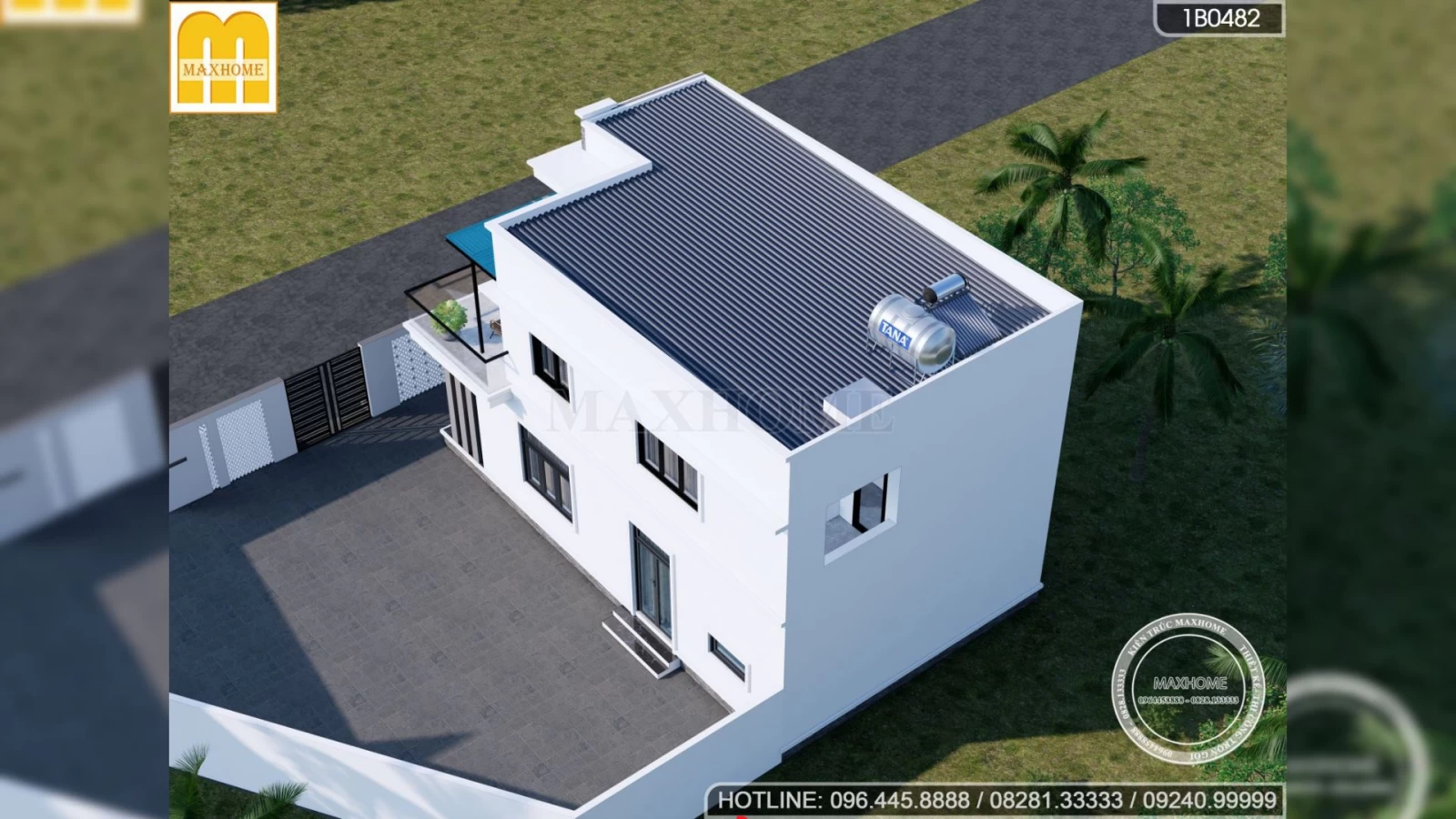 Bán bản vẽ thiết kế nhà 2 tầng hiện đại 7x12m đầy đủ công năng | MH03094