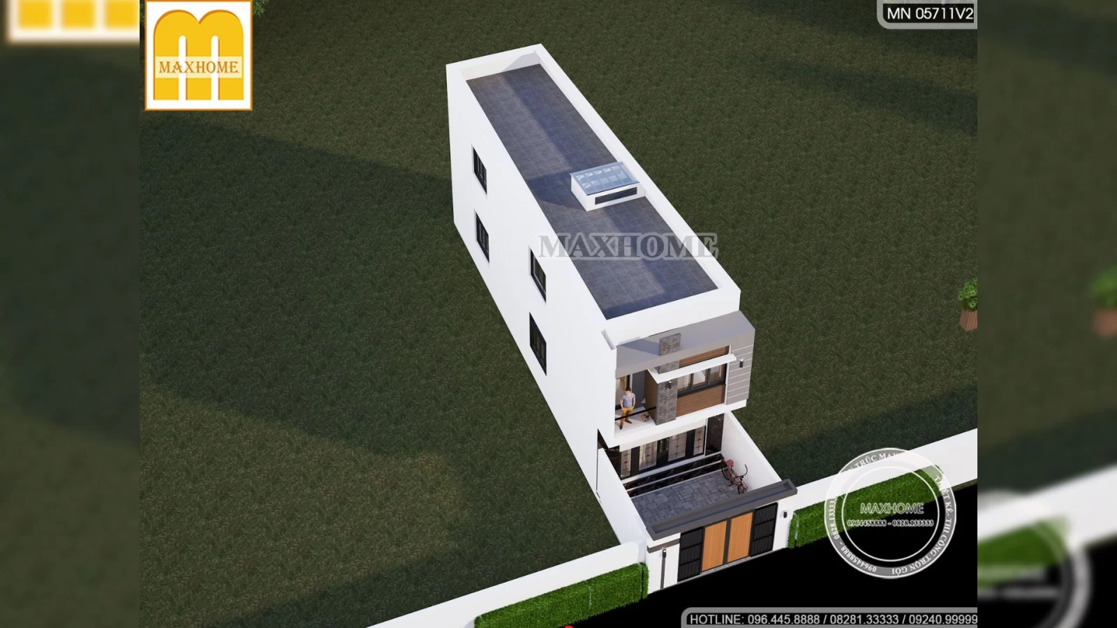 Bản vẽ nhà phố 2 tầng hiện đại đơn giản với diện tích 150m2 | MH03032