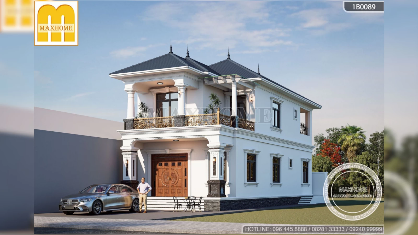 Mẫu nhà 2 tầng mái Nhật tân cổ điển đẹp mê hồn tại Hà Nội | MH02874