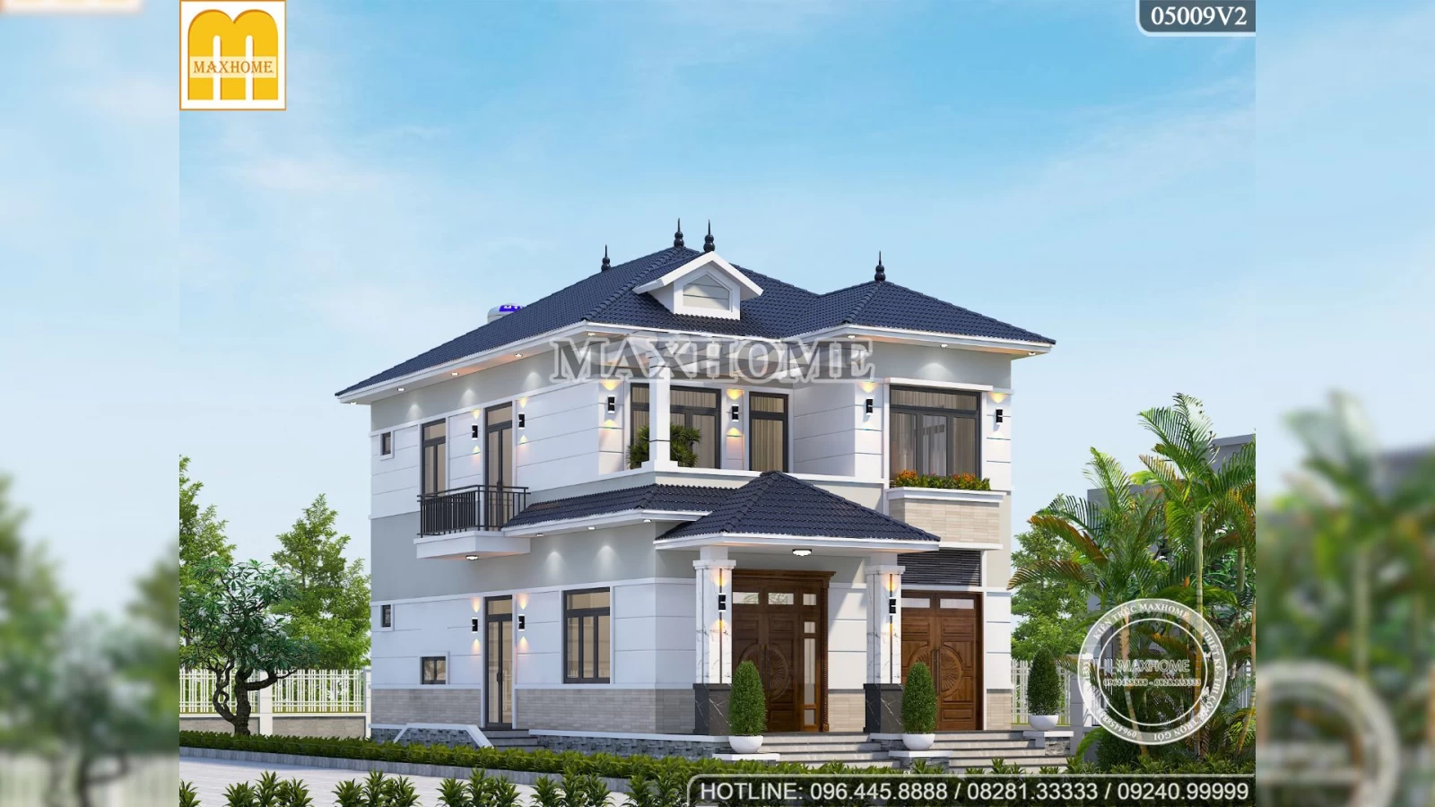 BÁN BẢN VẼ nhà 2 tầng mái Nhật 4 phòng ngủ siêu đẹp, tiện nghi tại Bình Phước | MH01497