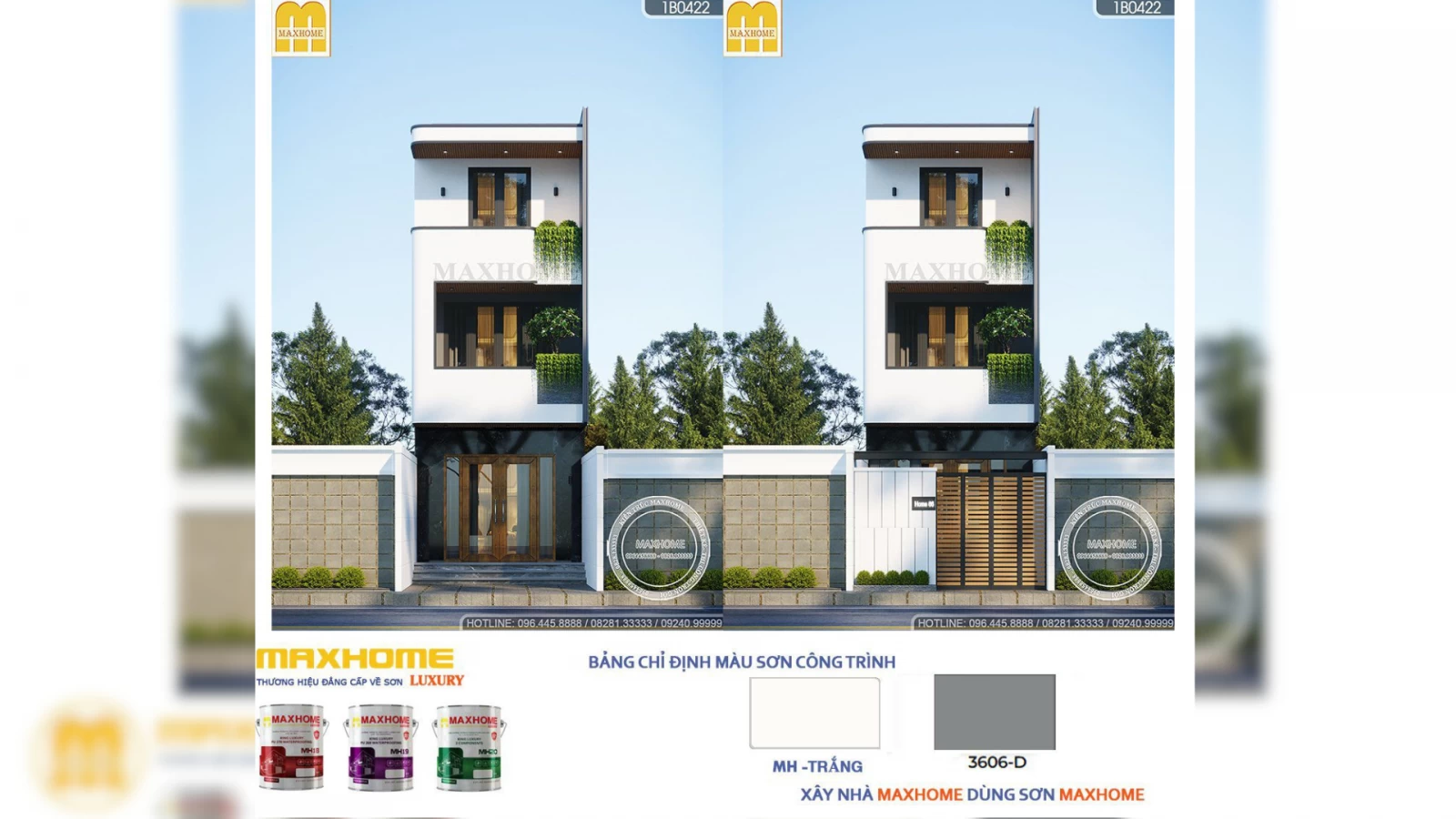 Bán thiết kế có sẵn nhà phố 3 tầng 4x17m đẹp hiện đại tối ưu công năng | MH03208