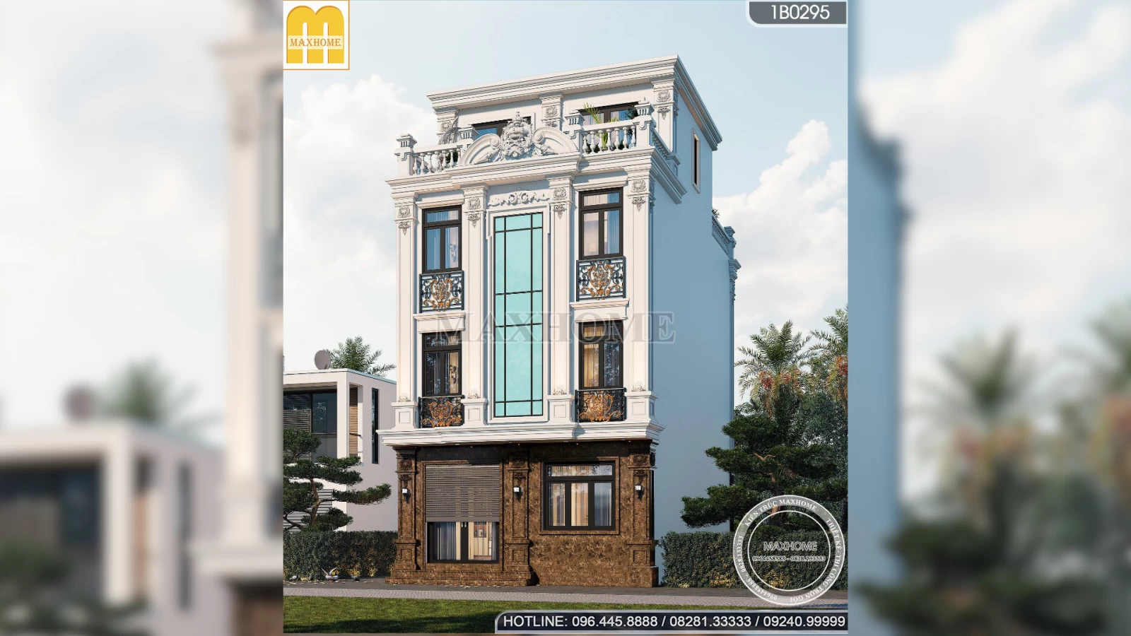 Biệt thự phố 4 tầng tân cổ điển 9 phòng ngủ SIÊU HOÀNH TRÁNG tại Hà Nội | MH03219