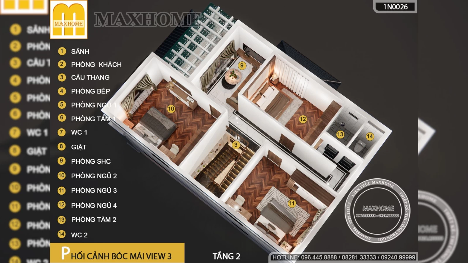 Mua bản vẽ nhà 2 tầng 4 phòng đẹp đến từng centimet TẠI ĐÂY | MH02816