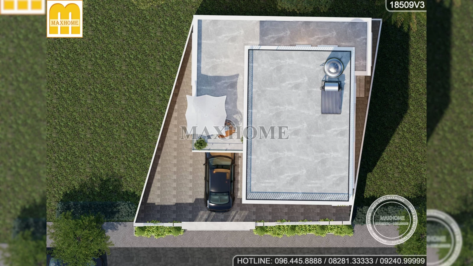 SIÊU PHẨM nhà 2 tầng 1 tum mái bằng do Maxhome thiết kế MÊ ĐẮM MỌI ÁNH NHÌN | MH02622