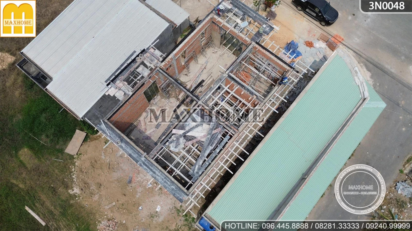 Thanh tra Maxhome kiểm tra tiến độ chất lượng công trình nhà 2 tầng mái Nhật | MH03215