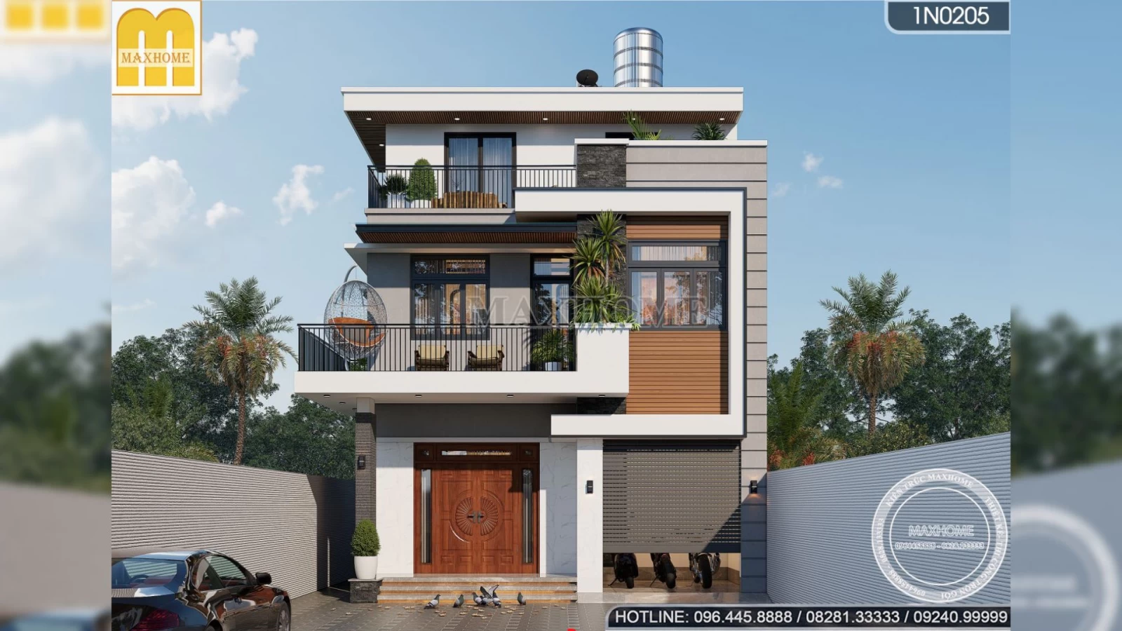 Thiết kế mẫu nhà 3 tầng hiện đại yêu ngay từ cái nhìn đầu tiên | MH03233