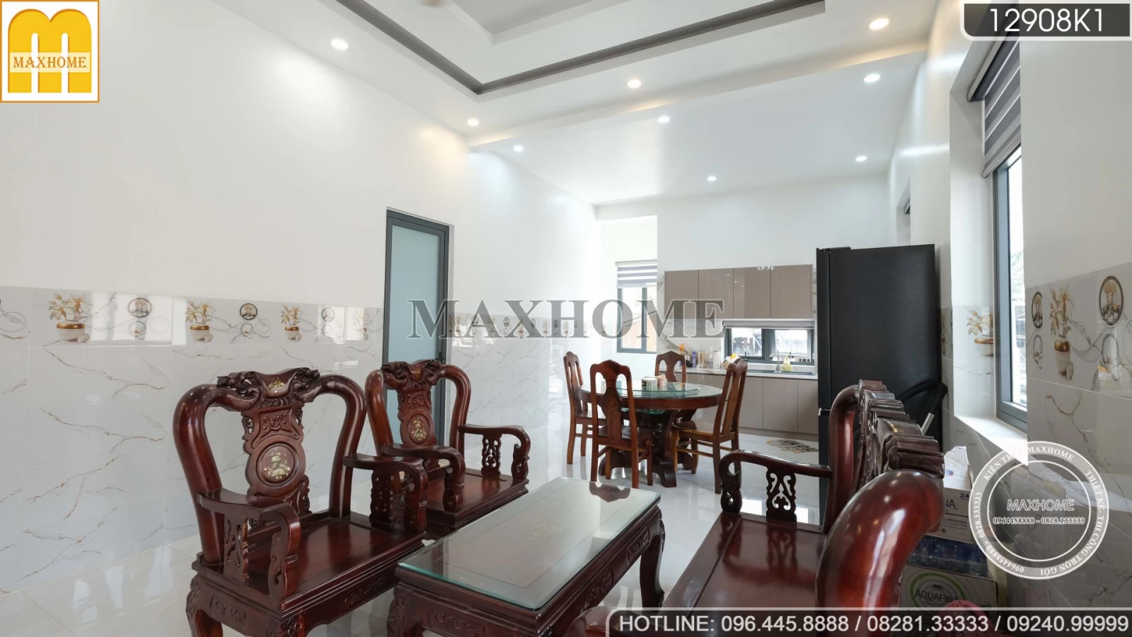 Thực tế nội thất hiện đại đẹp tinh tế Maxhome thi công cho nhà mái Thái | MH02368