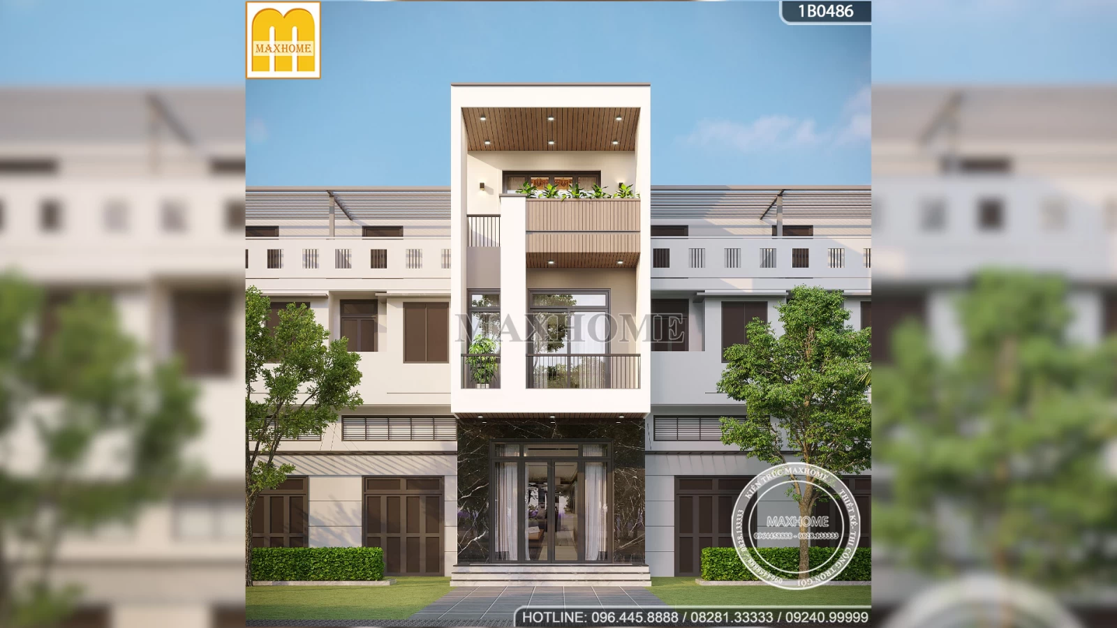 Bán thiết kế có sẵn nhà phố 3 tầng 4,5x19m đẹp hiện đại tối ưu công năng | MH03224