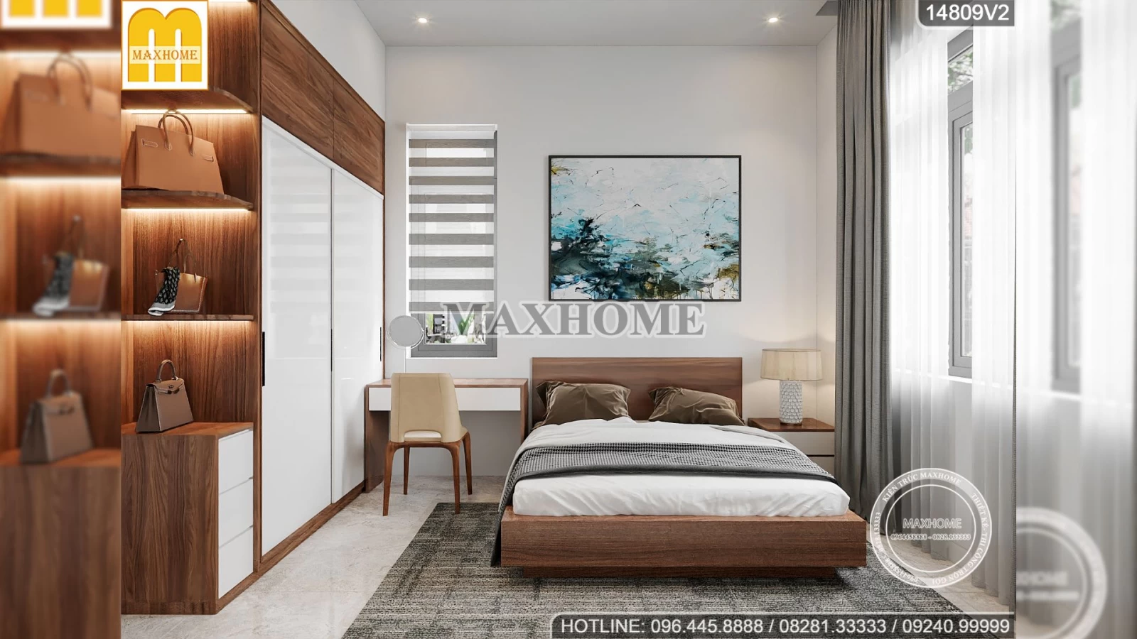 Thiết kế nội thất hiện đại TIỆN NGHI – ẤM CÚNG với gam màu sáng tại Tiền Giang | MH02497