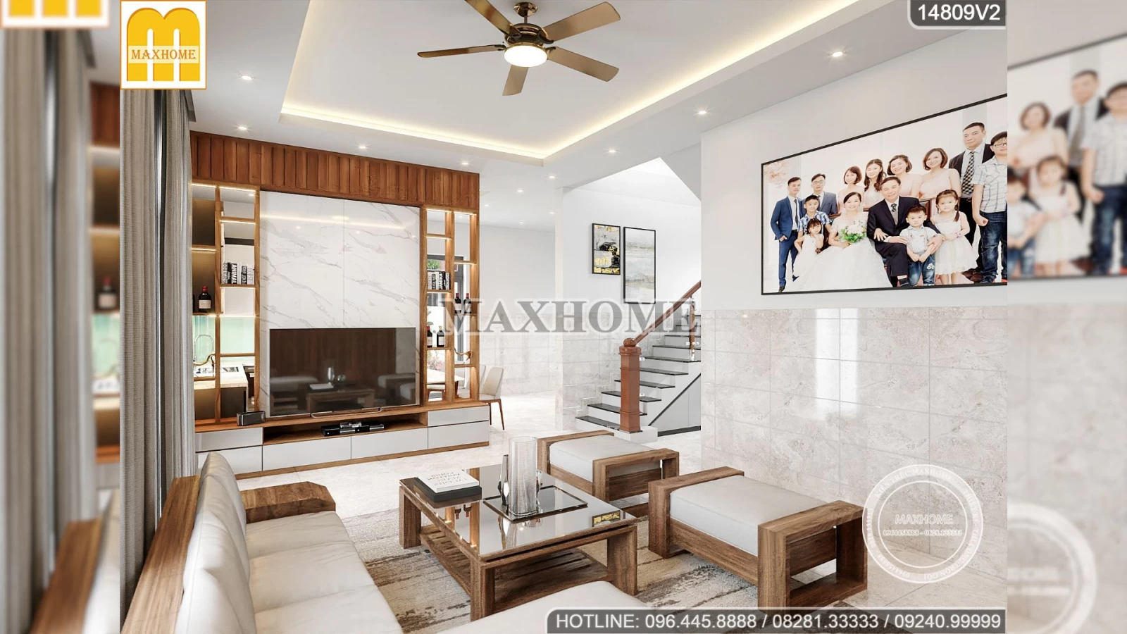 Thiết kế nội thất hiện đại TIỆN NGHI – ẤM CÚNG với gam màu sáng tại Tiền Giang | MH02497