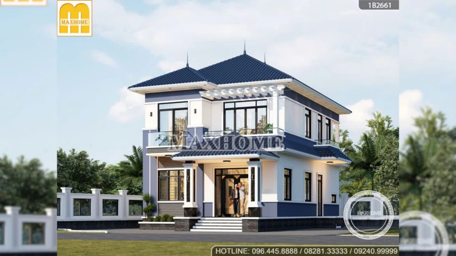 Bản vẽ nhà 2 tầng mái Nhật 2025 đẹp tiết kiệm chi phí tối đa | MH04751