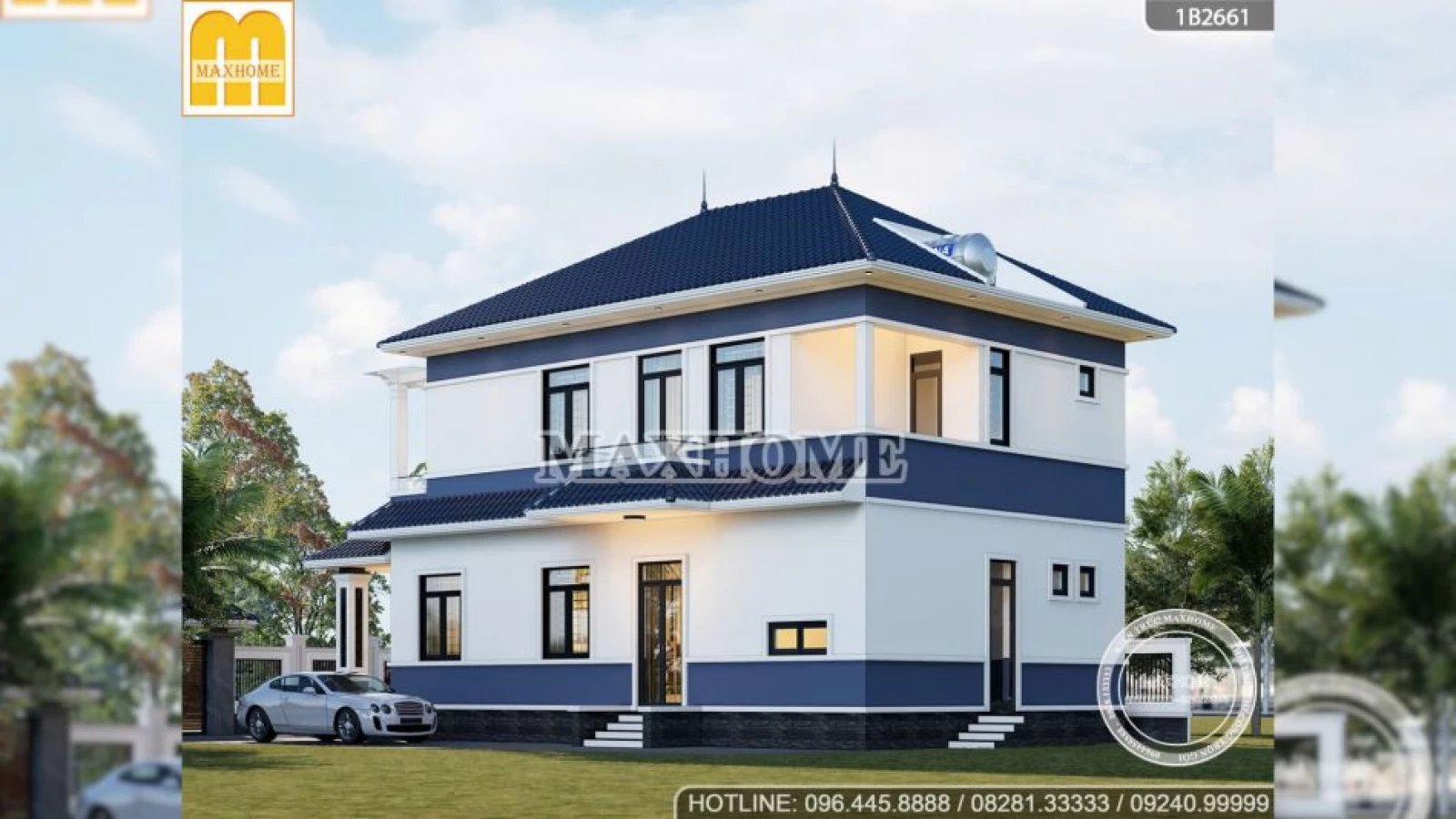 Bản vẽ nhà 2 tầng mái Nhật 2025 đẹp tiết kiệm chi phí tối đa | MH04751