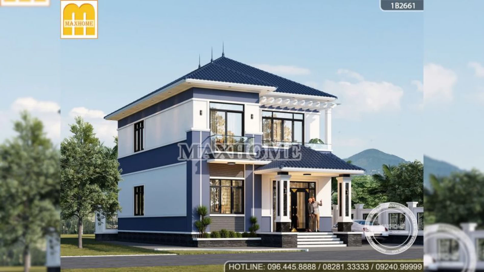 Bản vẽ nhà 2 tầng mái Nhật 2025 đẹp tiết kiệm chi phí tối đa | MH04751