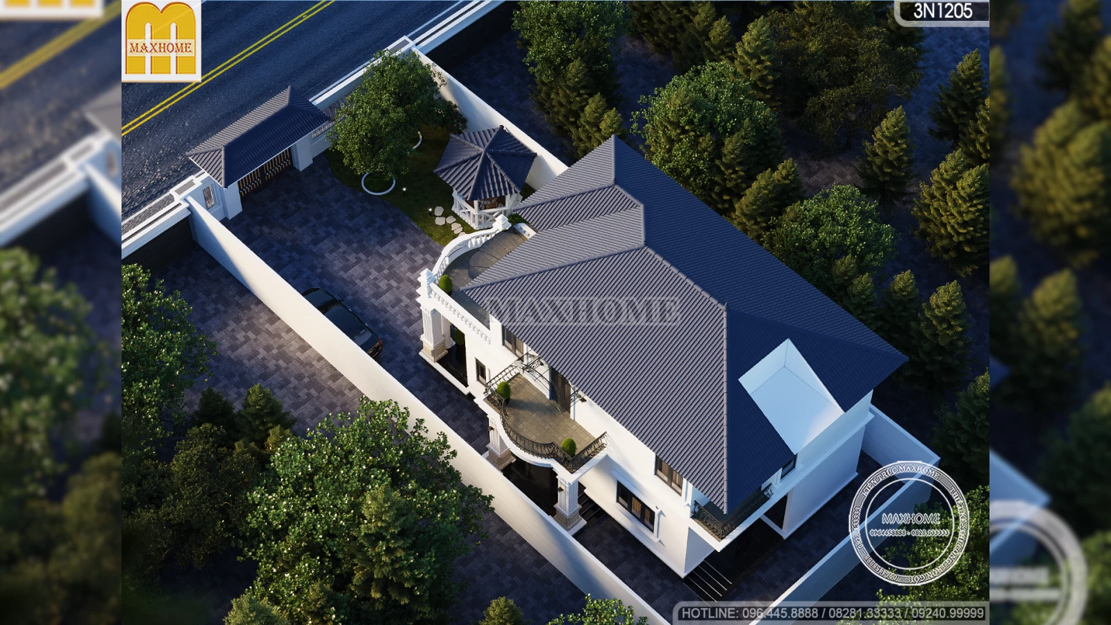 Bản vẽ nhà 2 tầng mái Nhật tân cổ điển có 3 phòng ngủ sang trọng | MH04806