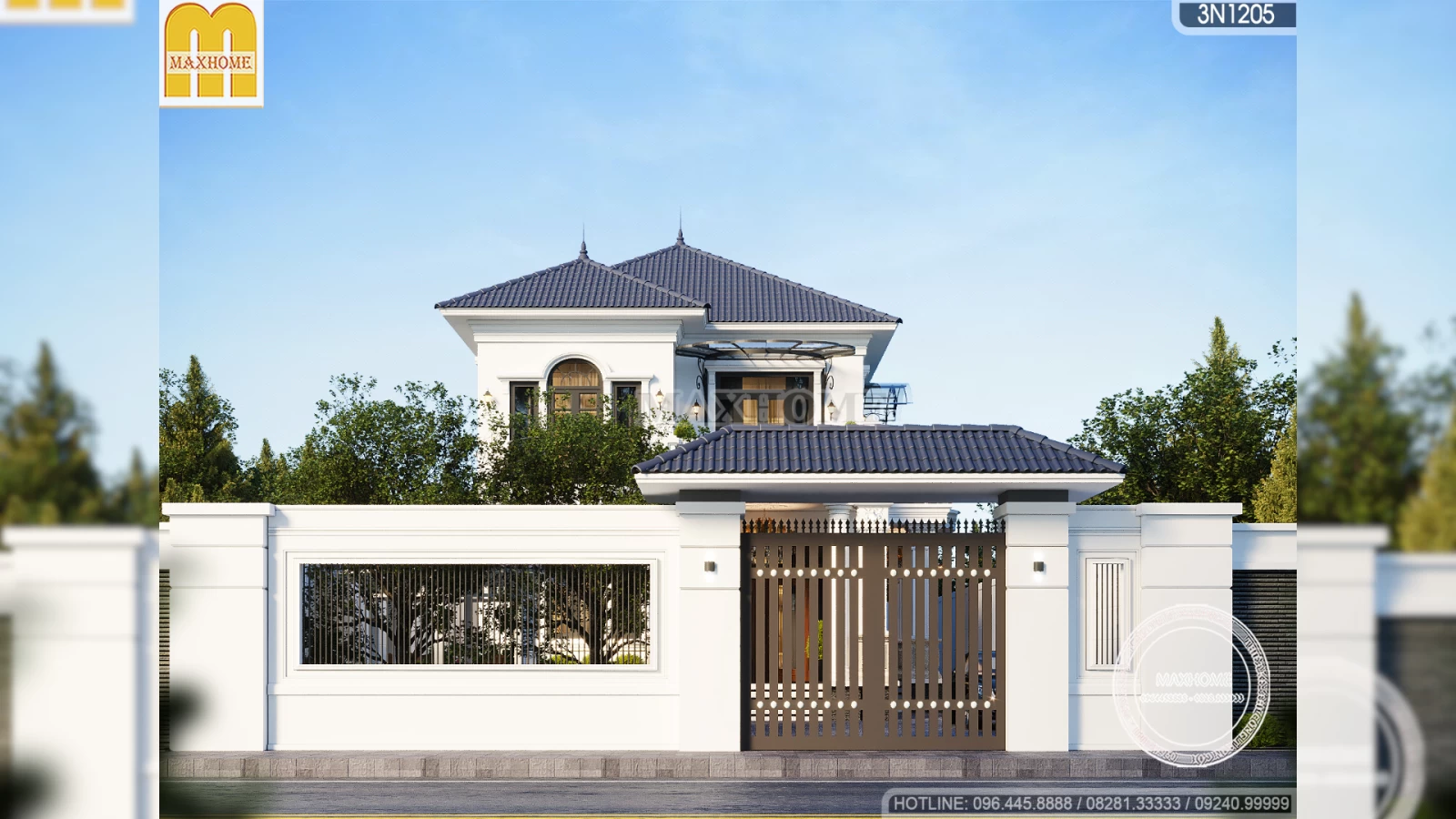 Bản vẽ nhà 2 tầng mái Nhật tân cổ điển có 3 phòng ngủ sang trọng | MH04806