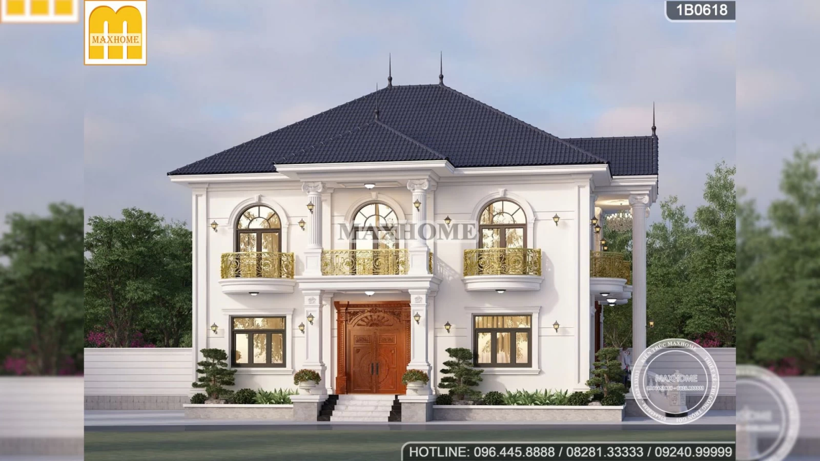Biệt thự 2 tầng mái Nhật tân cổ điển nguy nga, sang trọng tại Thái Nguyên | MH04761