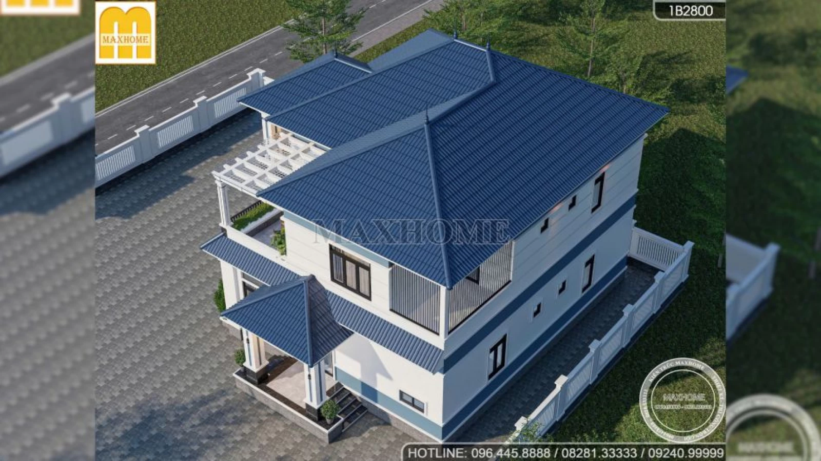 Biệt thự mái Nhật 2 tầng siêu đẹp với 5 phòng ngủ và phòng hát cực chill | MH04725