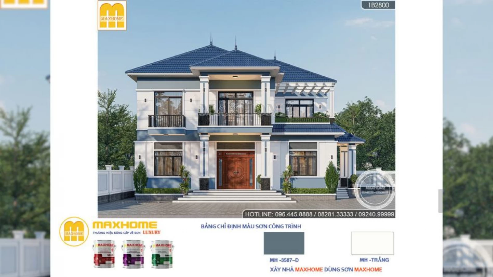 Biệt thự mái Nhật 2 tầng siêu đẹp với 5 phòng ngủ và phòng hát cực chill | MH04725