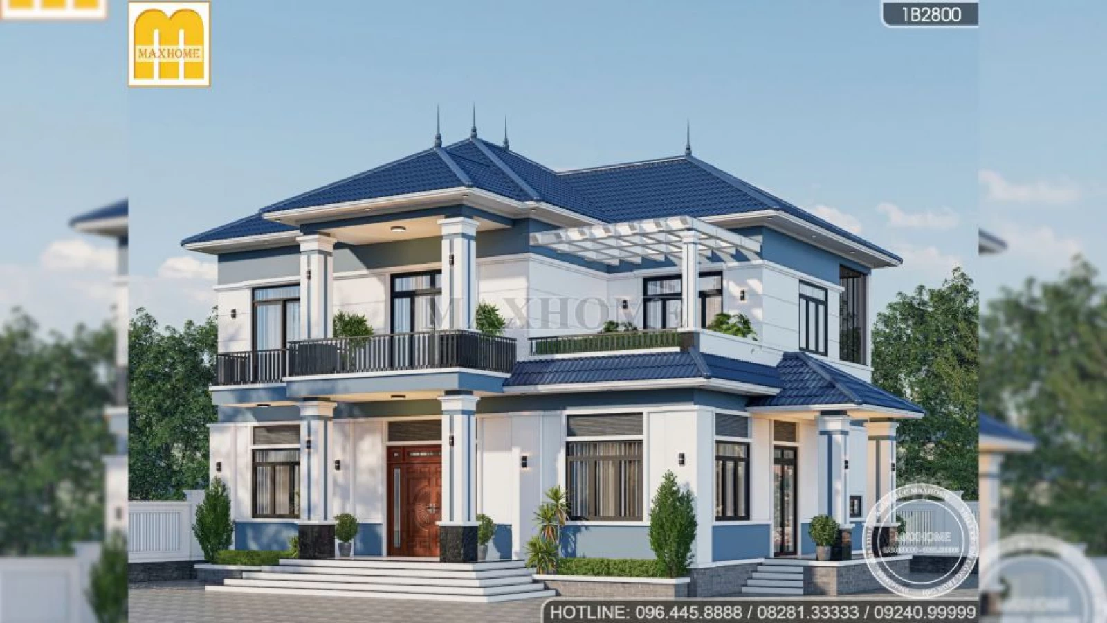 Biệt thự mái Nhật 2 tầng siêu đẹp với 5 phòng ngủ và phòng hát cực chill | MH04725