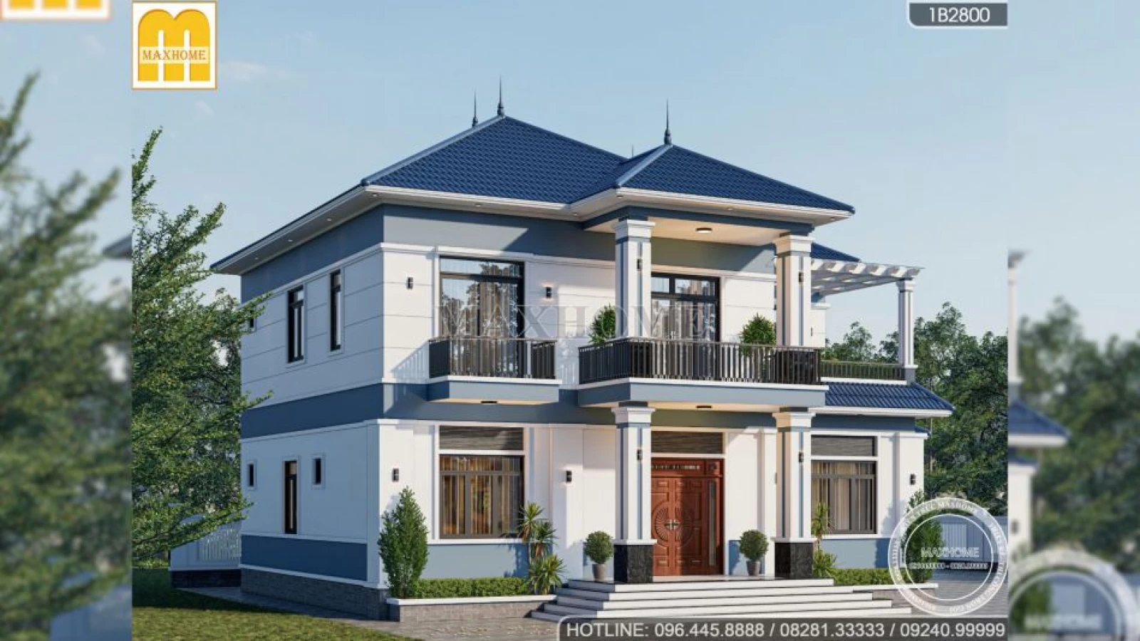 Biệt thự mái Nhật 2 tầng siêu đẹp với 5 phòng ngủ và phòng hát cực chill | MH04725
