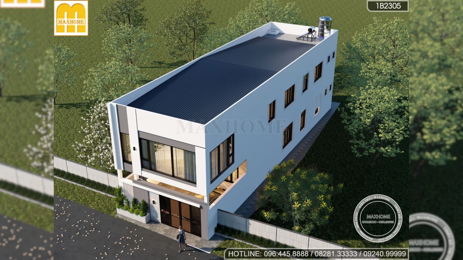 Biệt thự phố 2 tầng có cầu thang ngoài trời đẹp, ấn tượng 2025 | MH04688