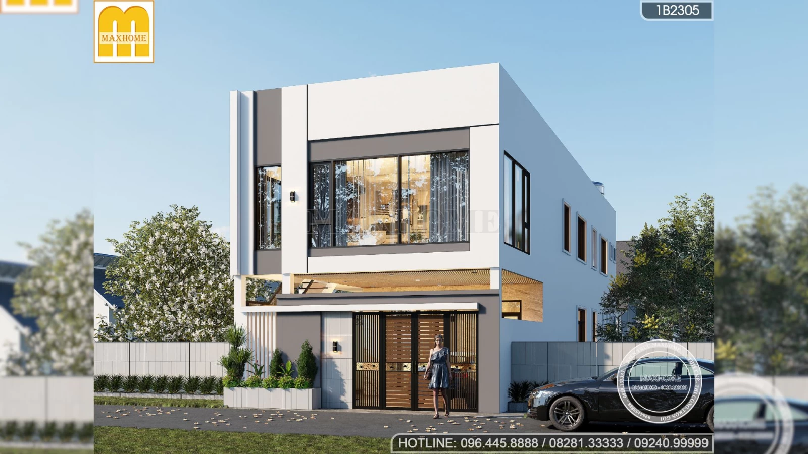 Biệt thự phố 2 tầng có cầu thang ngoài trời đẹp, ấn tượng 2025 | MH04688