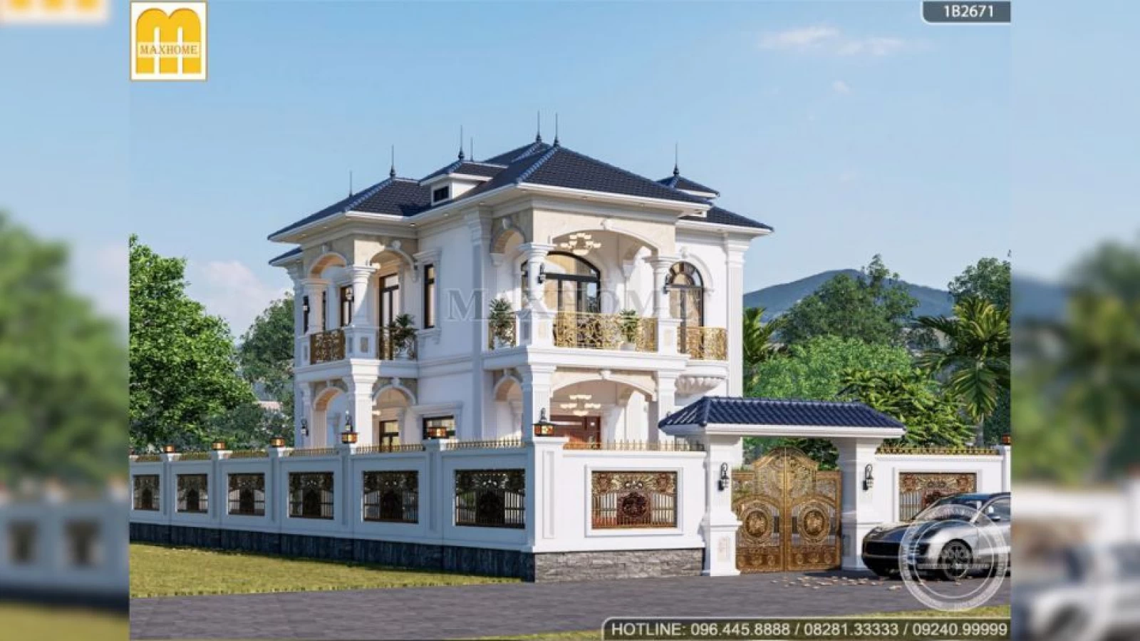 Biệt thự tân cổ điển 2 tầng mái Nhật đẹp sang trọng mê đắm mọi ánh nhìn | MH04803