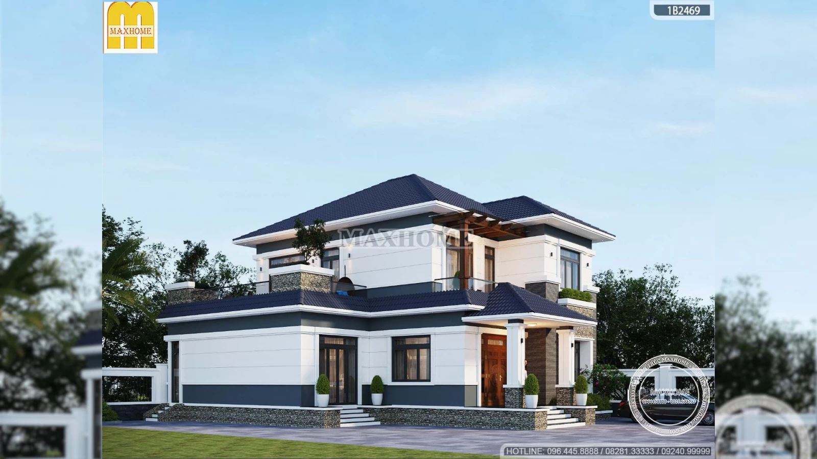 Chiêm ngưỡng vẻ đẹp sang trọng, thanh lịch của nhà 2 tầng mái Nhật 5 phòng ngủ | MH04765