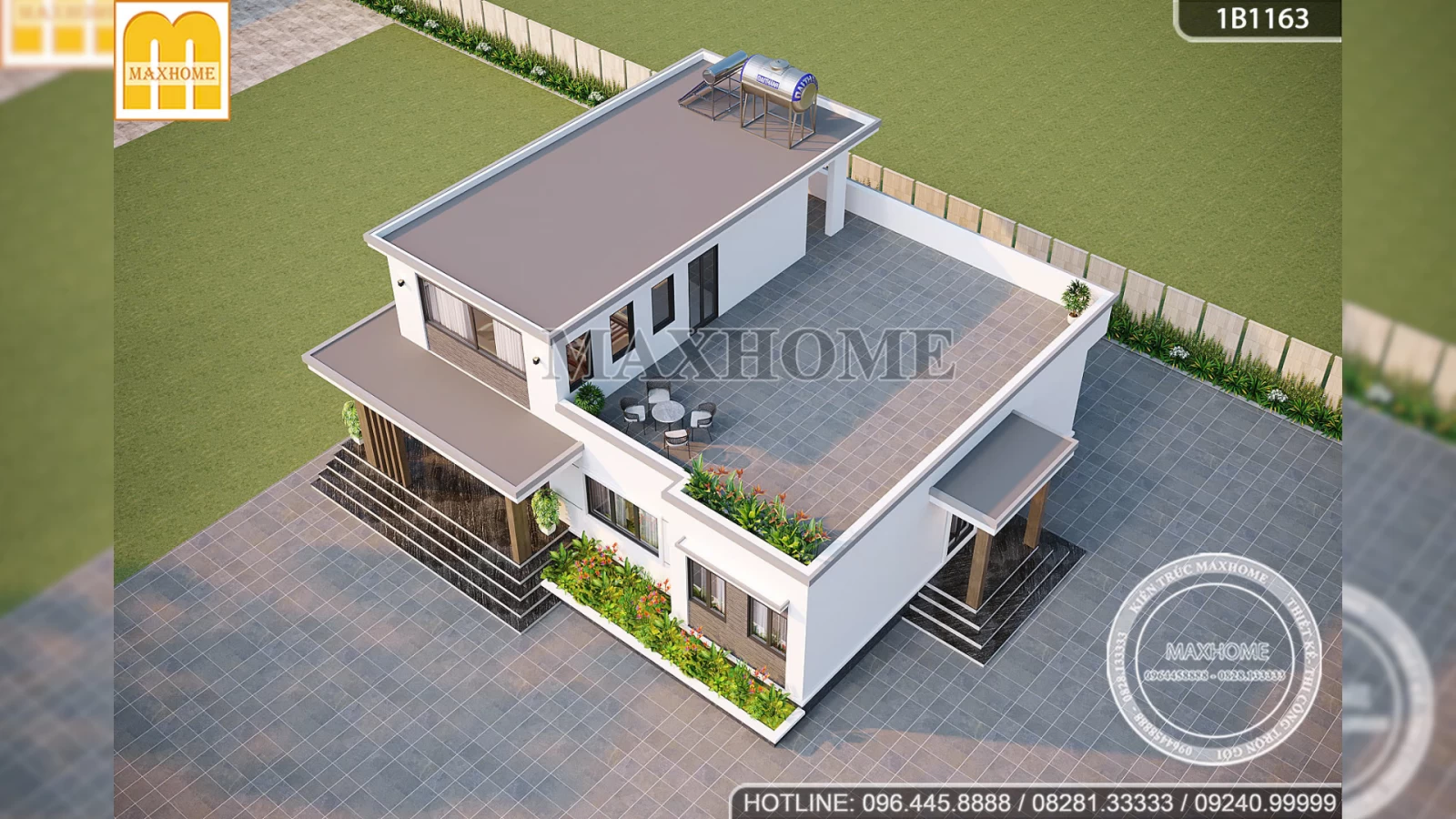 Đột phá thiết kế nhà vườn mái bằng có tum nhỏ – tiện nghi và phong cách | MH03740