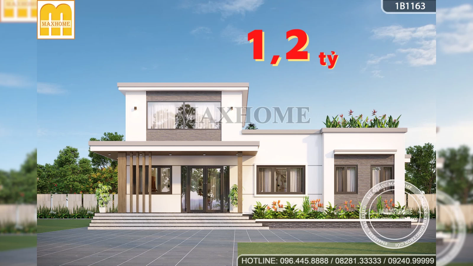 Đột phá thiết kế nhà vườn mái bằng có tum nhỏ – tiện nghi và phong cách | MH03740