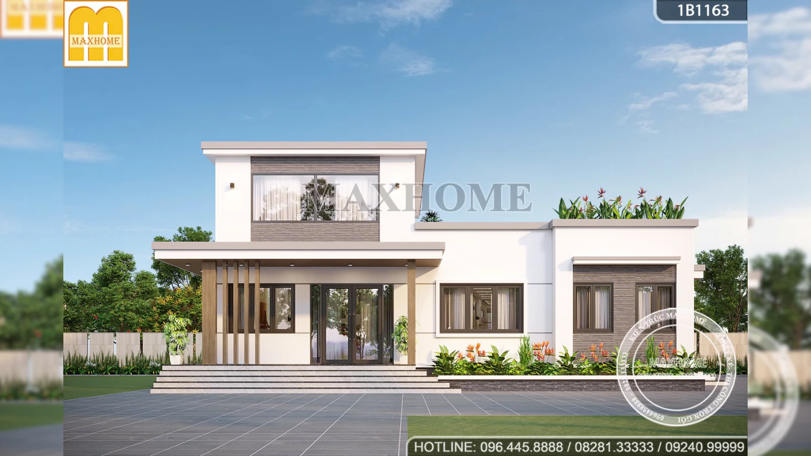 Đột phá thiết kế nhà vườn mái bằng có tum nhỏ – tiện nghi và phong cách | MH03740