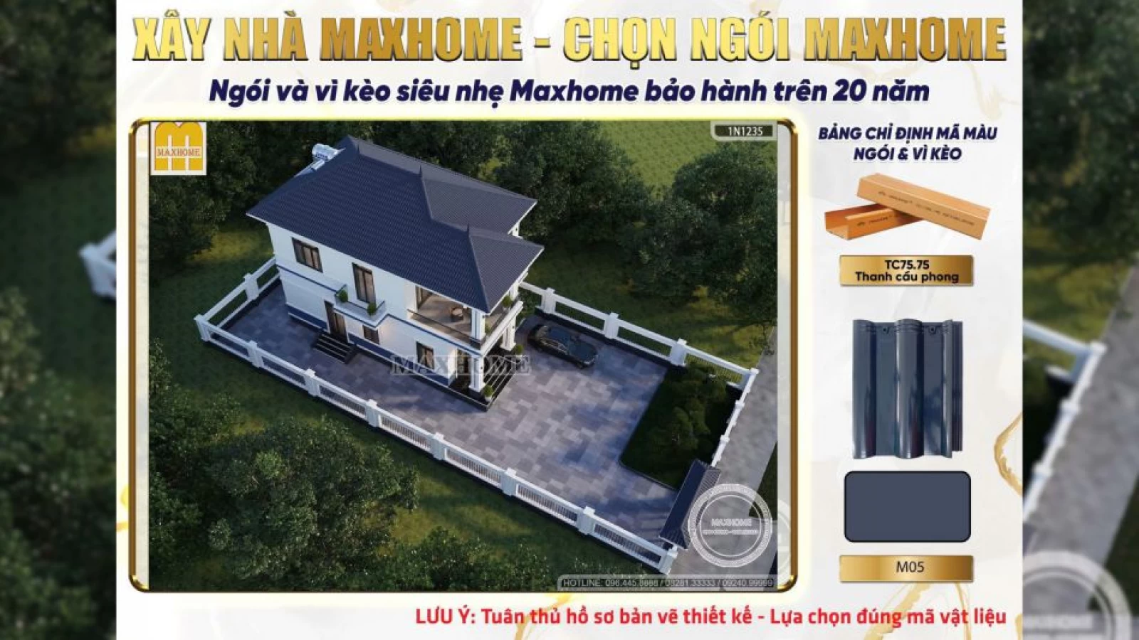 Giải pháp thiết kế nhà ở 2 tầng 5 phòng ngủ cho gia đình nhiều thế hệ | MH04776