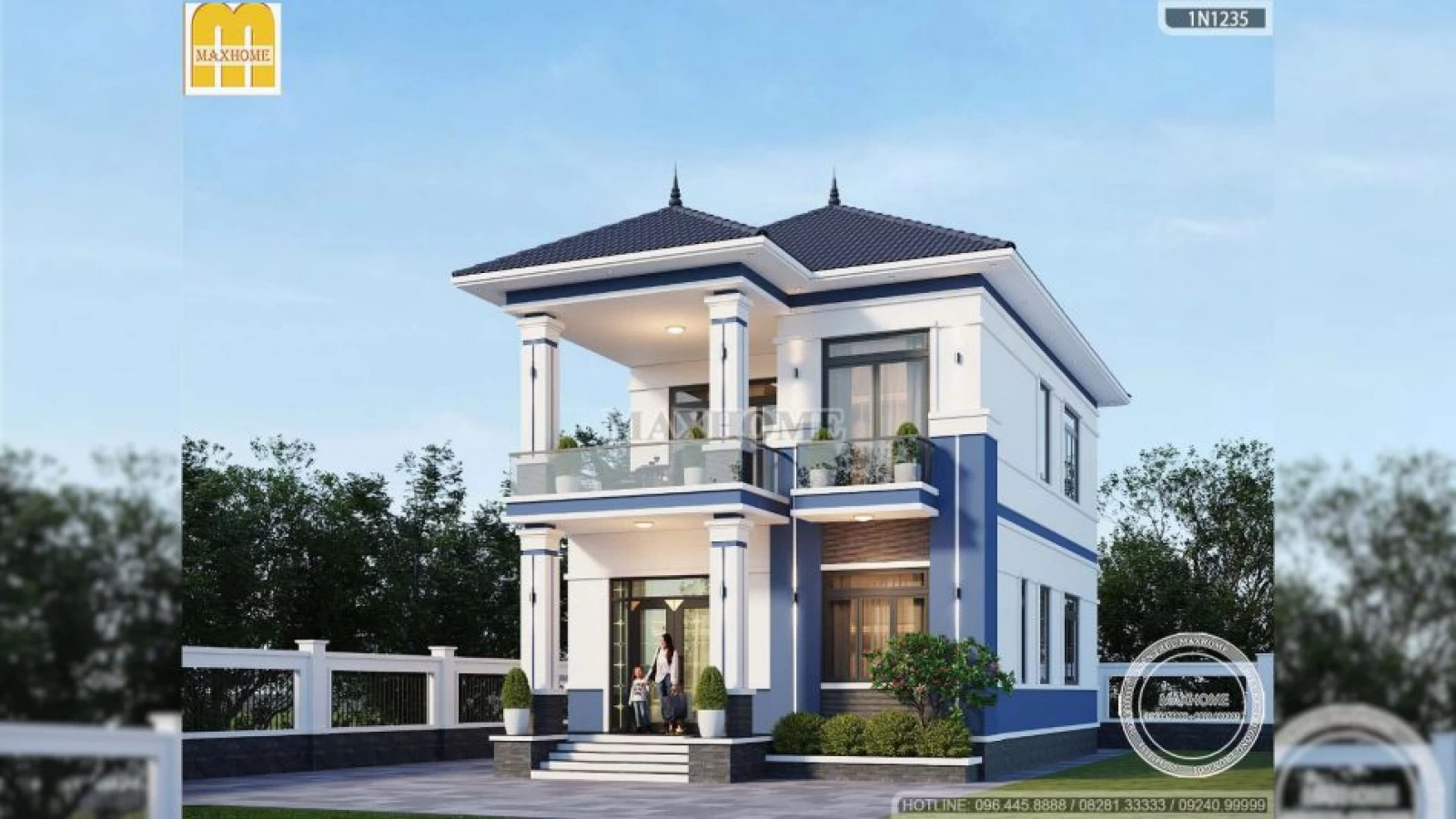 Giải pháp thiết kế nhà ở 2 tầng 5 phòng ngủ cho gia đình nhiều thế hệ | MH04776