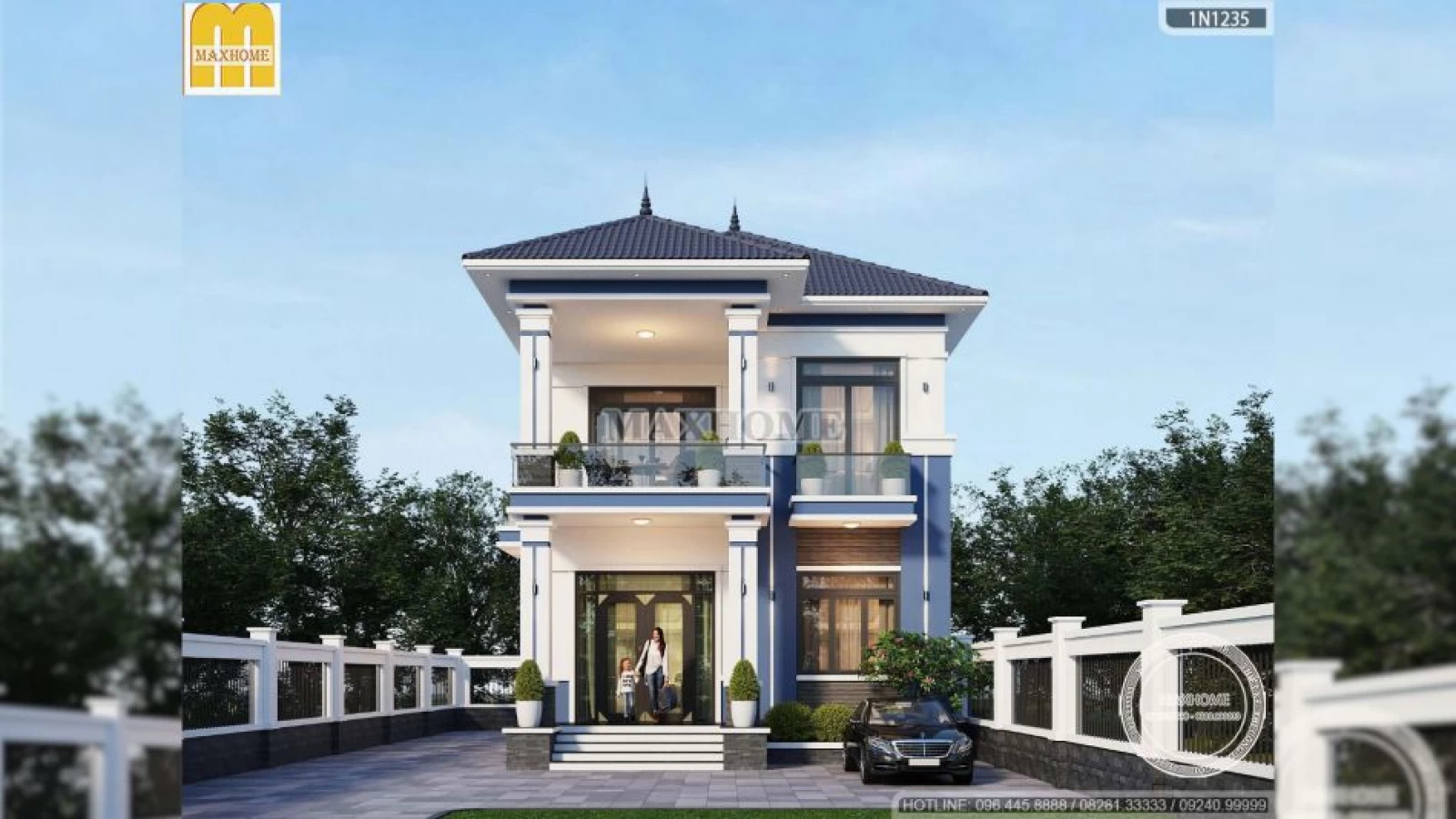 Giải pháp thiết kế nhà ở 2 tầng 5 phòng ngủ cho gia đình nhiều thế hệ | MH04776