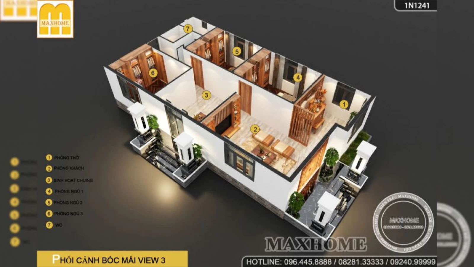 Khám phá mẫu nhà cấp 4 không có bếp mà vẫn đầy đủ tiện nghi cho cả gia đình | MH04775