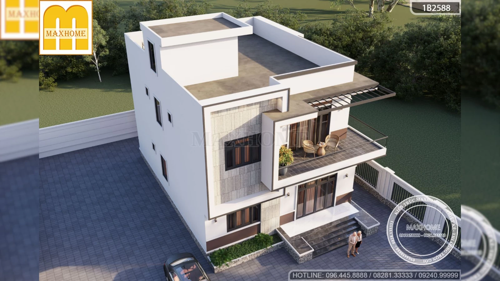 Lưu ngay thiết kế nhà 2 tầng hiện đại, đẹp, tiện nghi giá rẻ | MH04737
