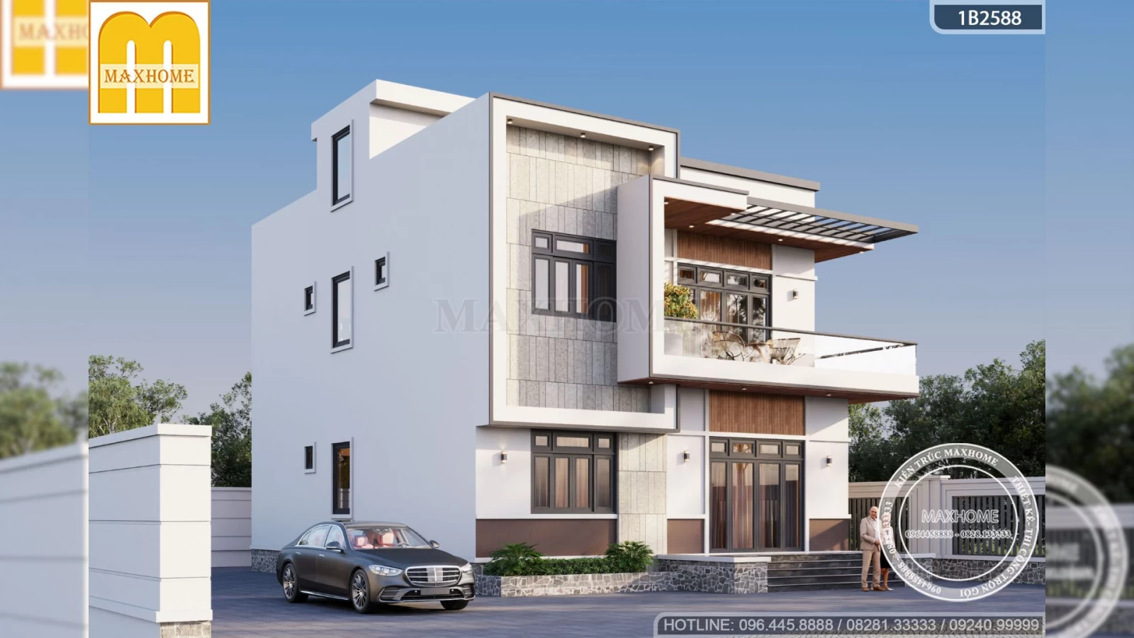 Lưu ngay thiết kế nhà 2 tầng hiện đại, đẹp, tiện nghi giá rẻ | MH04737
