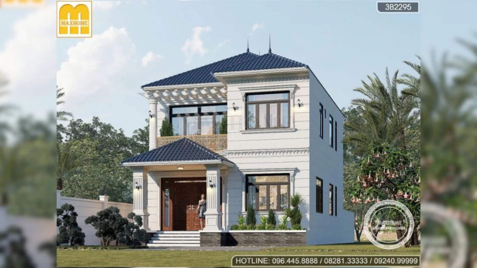 Mẫu nhà 2 tầng 4 phòng ngủ mái Nhật ĐẸP LỊM TIM ai nhìn cũng mê | MH04874