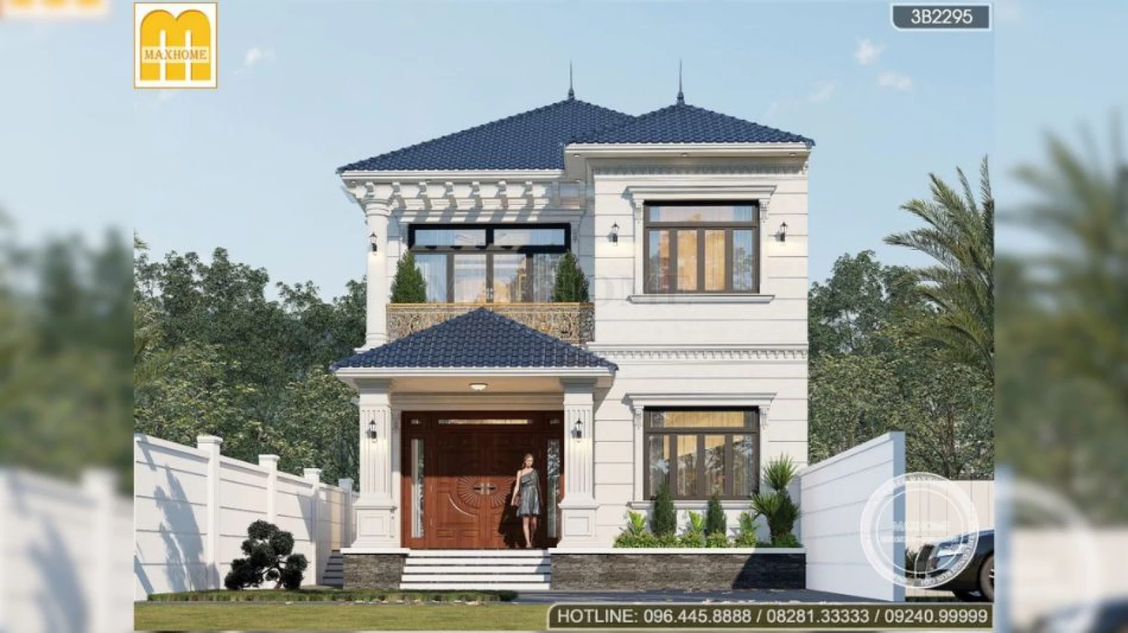 Mẫu nhà 2 tầng 4 phòng ngủ mái Nhật ĐẸP LỊM TIM ai nhìn cũng mê | MH04874