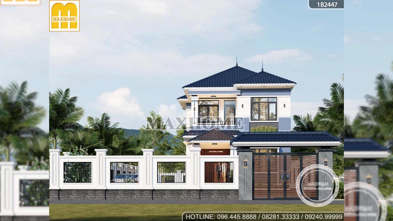 Mẫu nhà 2 tầng mái Nhật hiện đại đẹp, tối giản mà sang | MH04764
