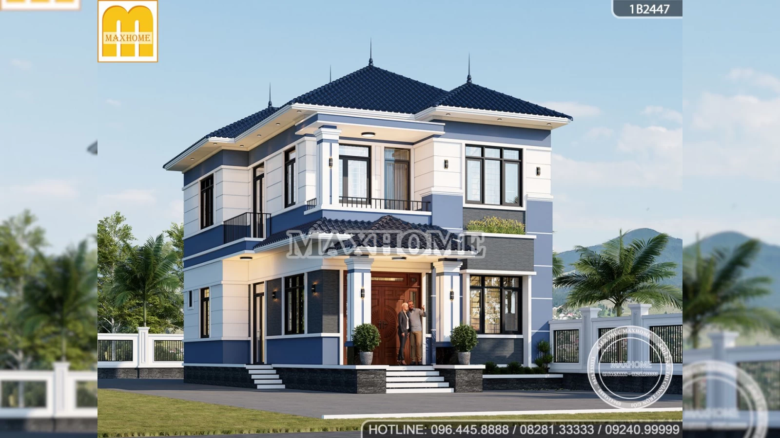 Mẫu nhà 2 tầng mái Nhật hiện đại đẹp, tối giản mà sang | MH04764