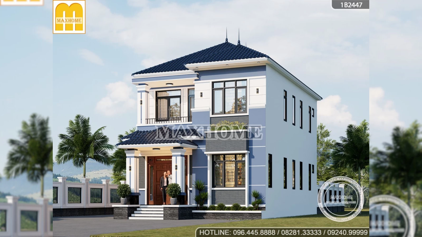 Mẫu nhà 2 tầng mái Nhật hiện đại đẹp, tối giản mà sang | MH04764