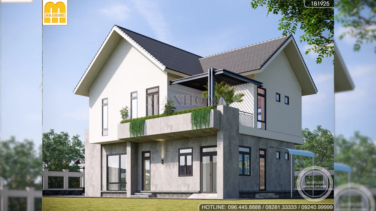 Mẫu nhà 2 tầng mái Thái hiện đại khiến ai nhìn cũng mê | MH04821
