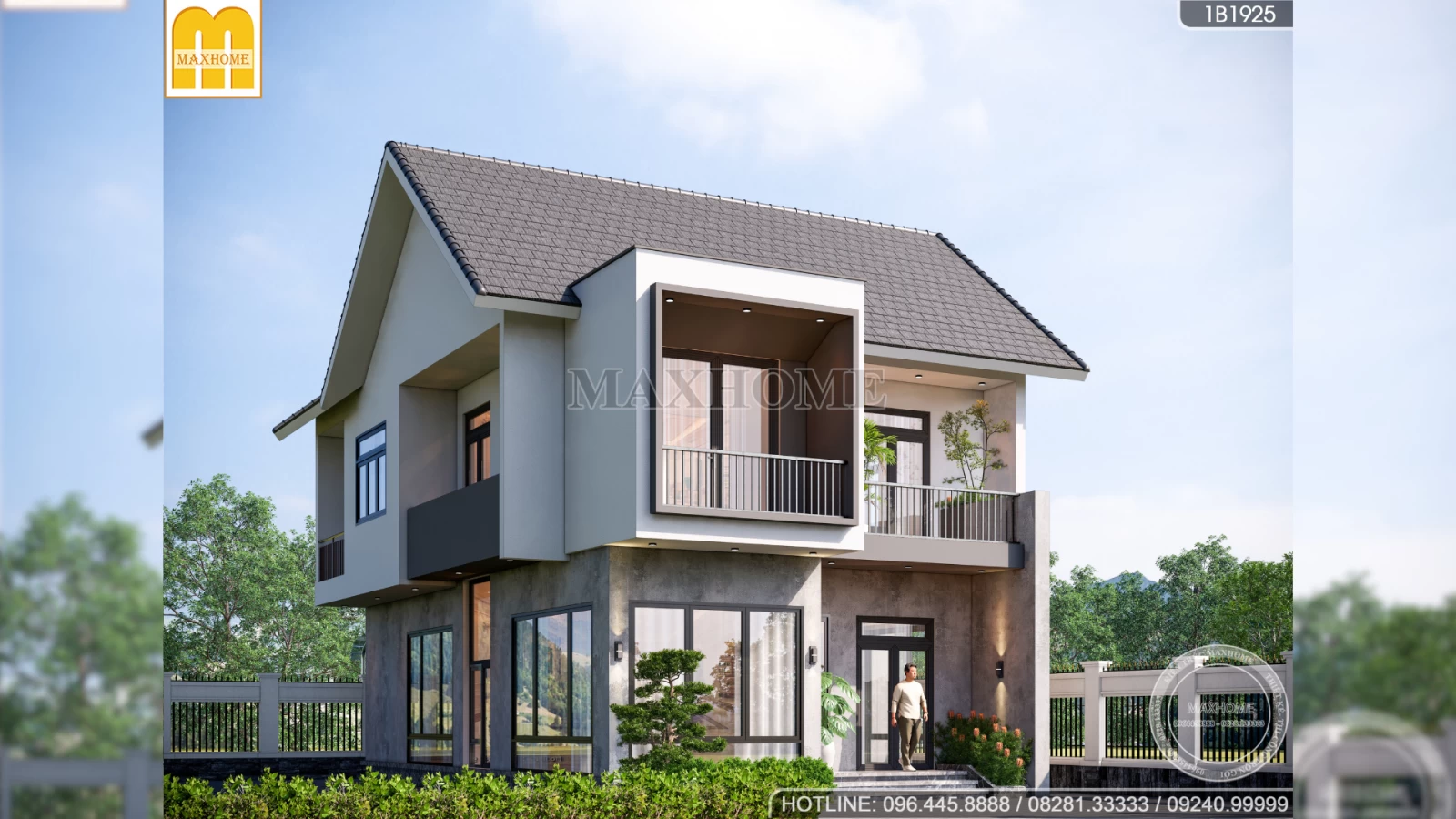 Mẫu nhà 2 tầng mái Thái hiện đại khiến ai nhìn cũng mê | MH04821