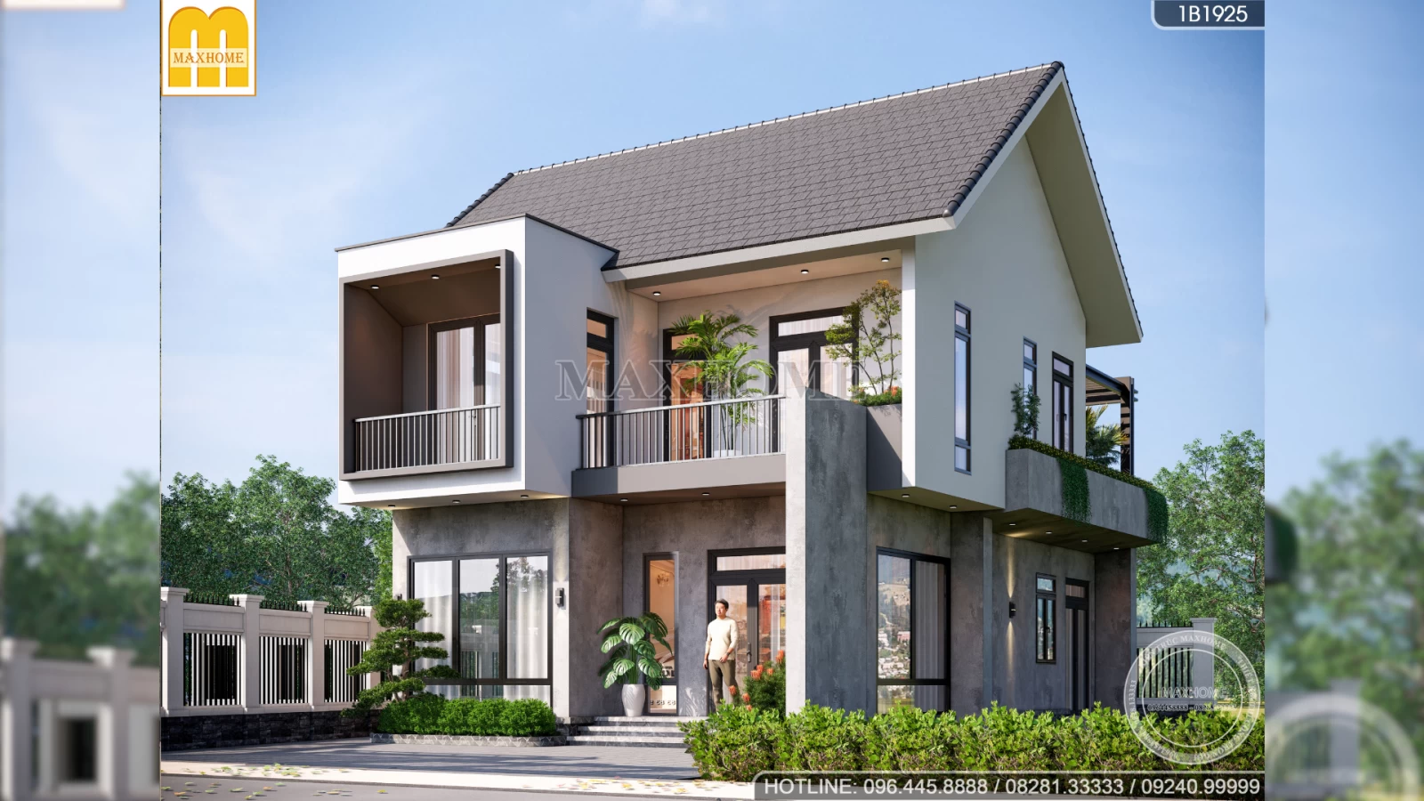 Mẫu nhà 2 tầng mái Thái hiện đại khiến ai nhìn cũng mê | MH04821