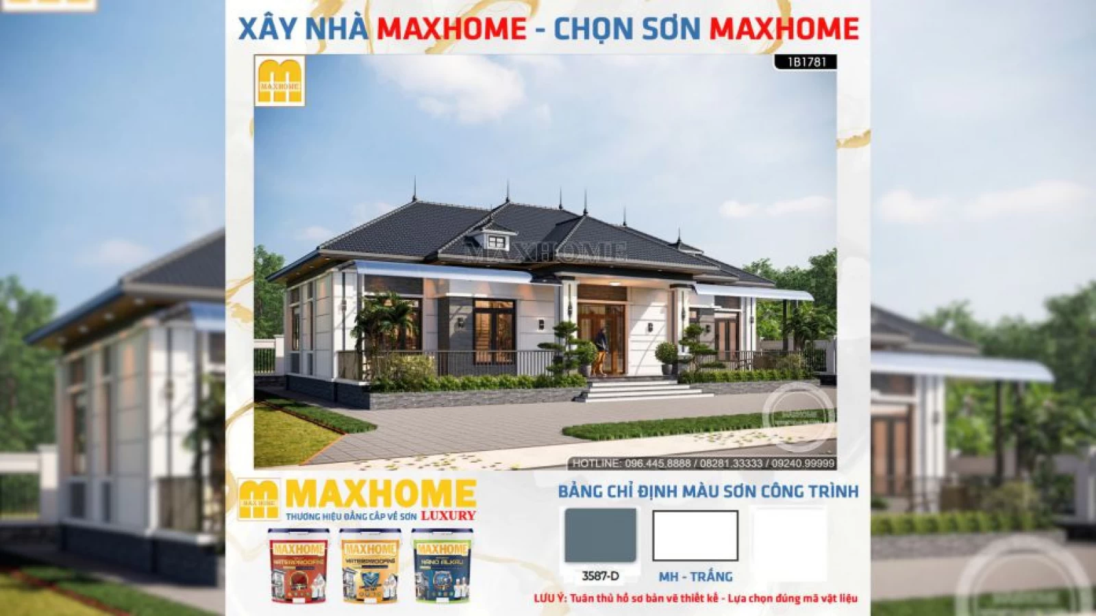 Mẫu nhà cấp 4 5 phòng ngủ có sân vườn chill, chuẩn sống nghỉ dưỡng | MH04837
